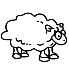 hand drawn sheep cartoon doodle