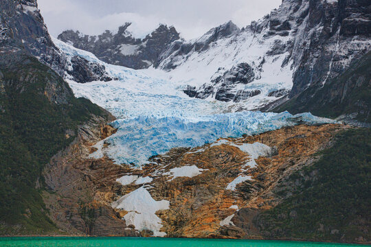 Located within the Parc Nacional Bernardo O'Higgins in Chile is the rapidly melting Balmaceda glacier