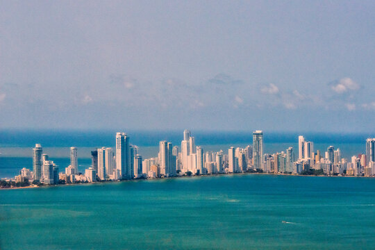 Aerial view of new town, Cartagena, Bolivar Department, Colombia