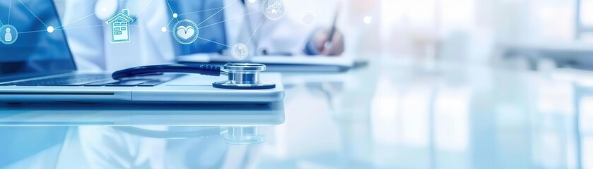 Telemedicine consultation with integrated digital health tools, Telemedicine, advanced healthcare solutions