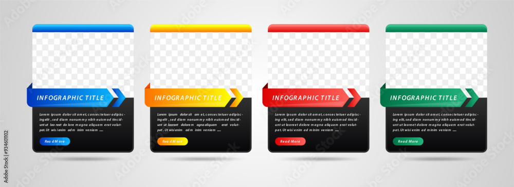 Wall mural infographic design template with 4 options or steps can be used for workflow diagram, info chart, we
