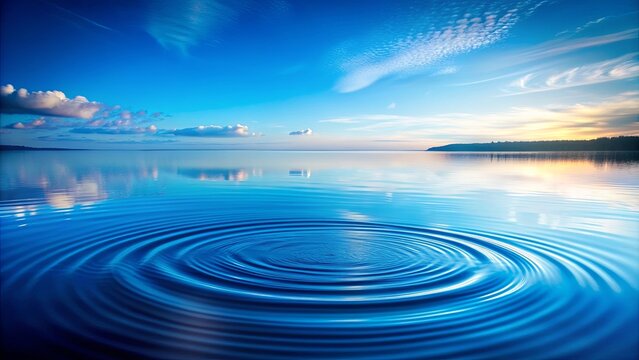Tranquil water background with gentle ripples and reflections, creating a serene blue nature scene