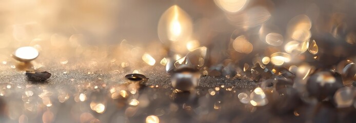 close up gold and silver glitter