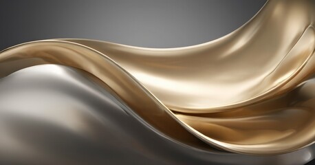 Fototapeta premium gold and silver background with smooth curves