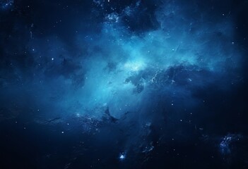 Fototapeta premium dark blue nebula space background with stars