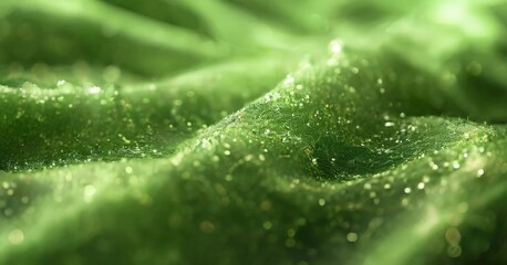 close up green leaf with water droplets