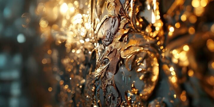 close up gold chandel