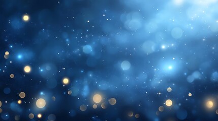 Fototapeta premium Blue and Gold Bokeh Background with Sparkling Lights
