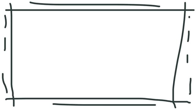 Cartoon simple frame with lines and dots