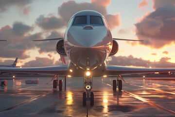 Airplane in the airport. 3D render.