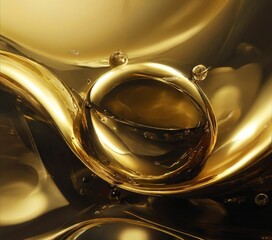 gold liquid splashing into glass