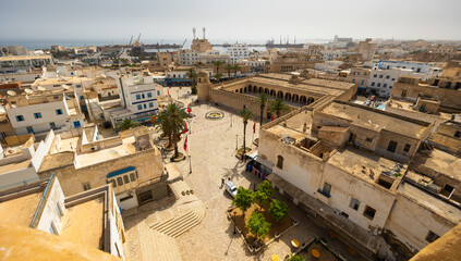 Fototapeta premium Panoramic view of Sousse city from Ribat fortress, Tunisia