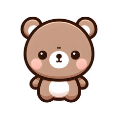 Cartoon style cute bear character. Generative AI