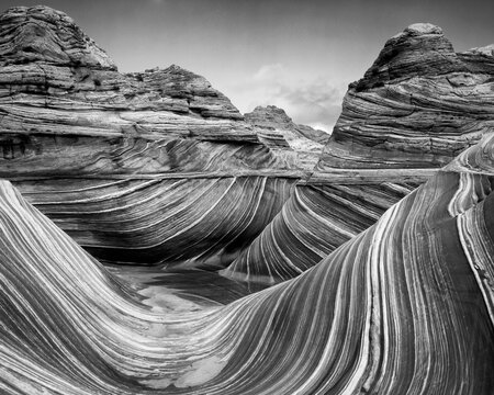 USA, Arizona, Vermilion Cliffs Wilderness, Paria Canyon. Sandstone patterns at The Wave. 