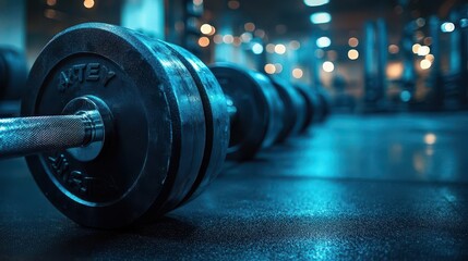 Fototapeta premium Fitness routine in a modern gym, with a focus on strength training and endurance, captured with high energy, Dynamic, Bright, High Detail