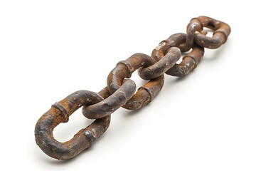 Obraz premium Chain isolated on white background. 3D rendering.
