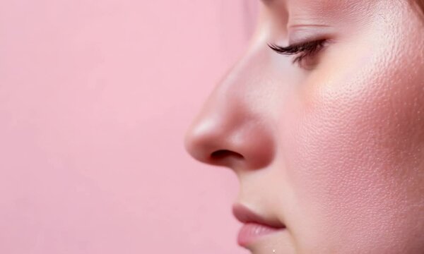 Close-up of a woman's side profile