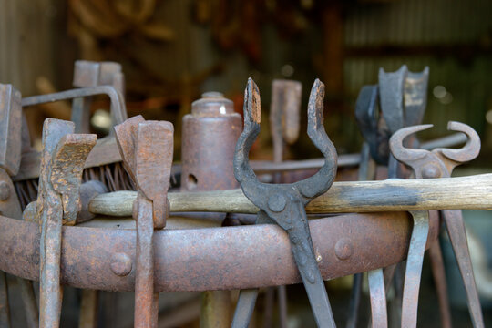 USA, Arizona, Jerome, old forging tools, Gold King Mine