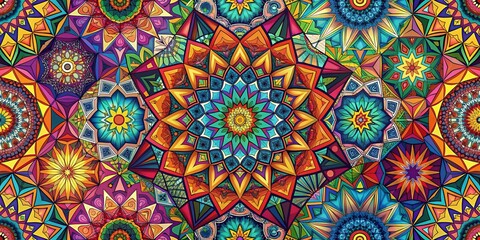 Abstract geometric patterns in various colors and shapes, perfect for wallpaper backgrounds