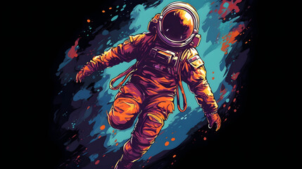 Fototapeta premium astronot illustration vector style