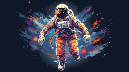 Fototapeta premium astronot illustration vector style