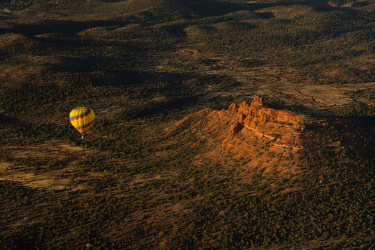 Aerial View, Red Rock Country, Cockscomb, Sedona, Coconino National Forest, Arizona, USA