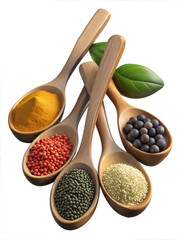 spices in spoons