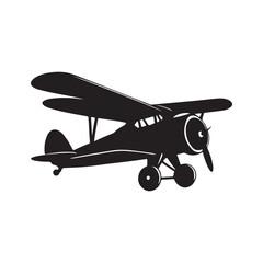 Aircraft silhouette vector with white Background