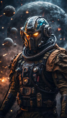 Naklejka premium alien in space