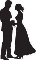 VECTOR COUPLE WEDDING WITH WHITE BACK