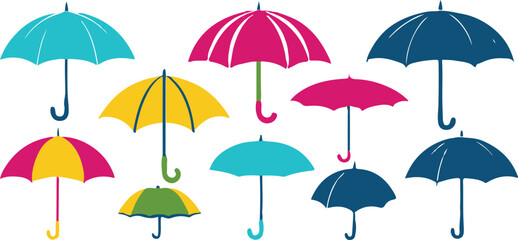 Umbrella vector icon Protection parasol symbol. Rain weather signs. colorful Umbrella vector icon. Rainy icons. Black, flat color vector cartoon illustration isolated on white  © vectorzking