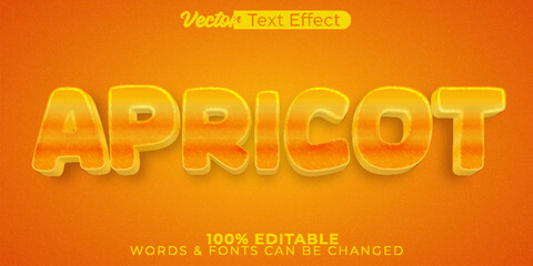 Apricot Vector Text Effect Editable Alphabet Fruiit Juice Food