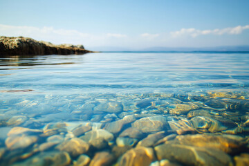 Serene Reflection of the Sky in a Tide Pool