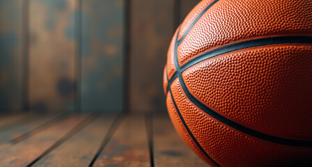 Fototapeta premium basketball ball on the court