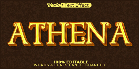 Obraz premium Athena Vector Text Effect Editable Alphabet History Mythology Ancient