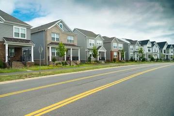 Rows of detached houses in suburban Virginia.