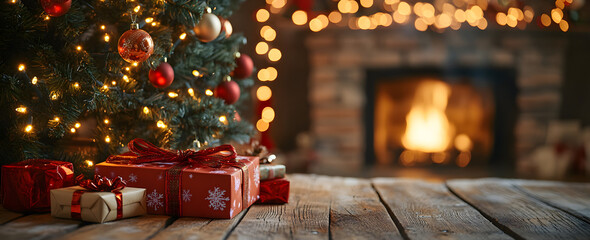 christmas tree and gifts