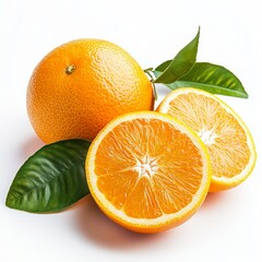Close up of orange  on an isolated white background 