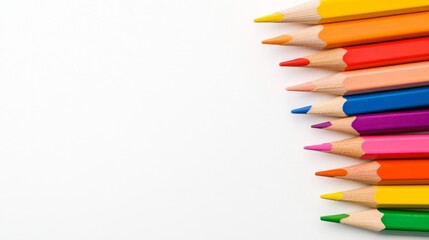 Fototapeta premium color pencils isolated on white background
