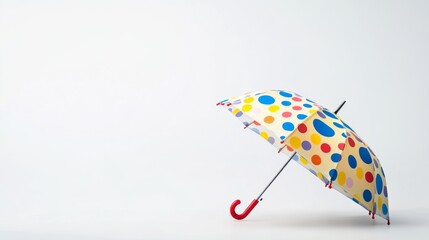 Fun and Playful Polka Dot Umbrella - Fashion Accessory Design on White Background