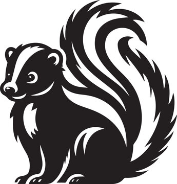 recommend clip art: skunk silhouette Black Vector, skunk line art silhouette,