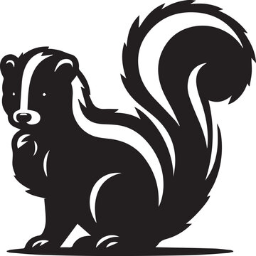 recommend clip art: skunk silhouette Black Vector, skunk line art silhouette,