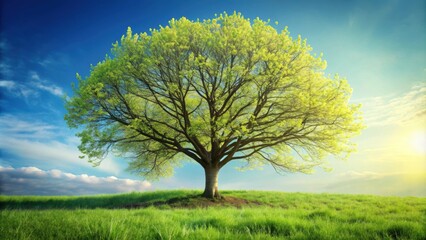 Fototapeta premium Sprouting tree branches in spring , nature, seasonal, growth, fresh, green, springtime, outdoors, environment, beauty, flora