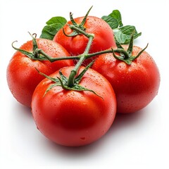 Close up of tomato on an isolated white background
