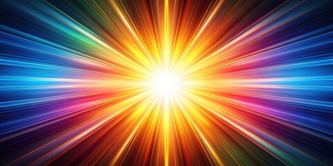 Obraz premium Abstract light burst with radiant beams of color and energy, abstract, light, burst, radiant, beams, color, energy