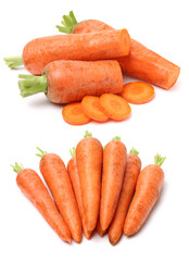 Fresh carrot on a white background