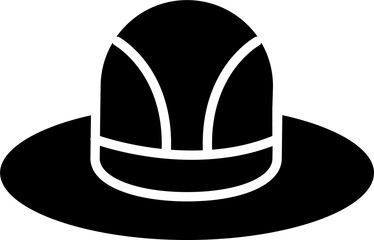 Top hat icon isolated on white background silhouette editable vector