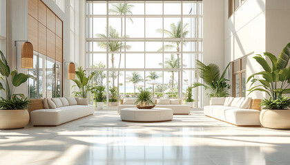 Fototapeta premium Modern Chic Hotel Lobby Stylish and Sleek high detail
