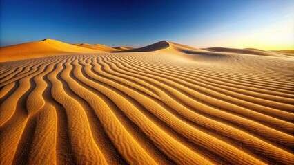 Fototapeta premium Sand dunes panorama with abstract wavy background, render , sand, dunes, panorama, abstract, wavy, background,render,nature