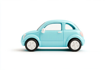 Obraz premium A cute blue toy car with playful design, perfect for children. Its rounded shape and bright color evoke sense of joy and fun.